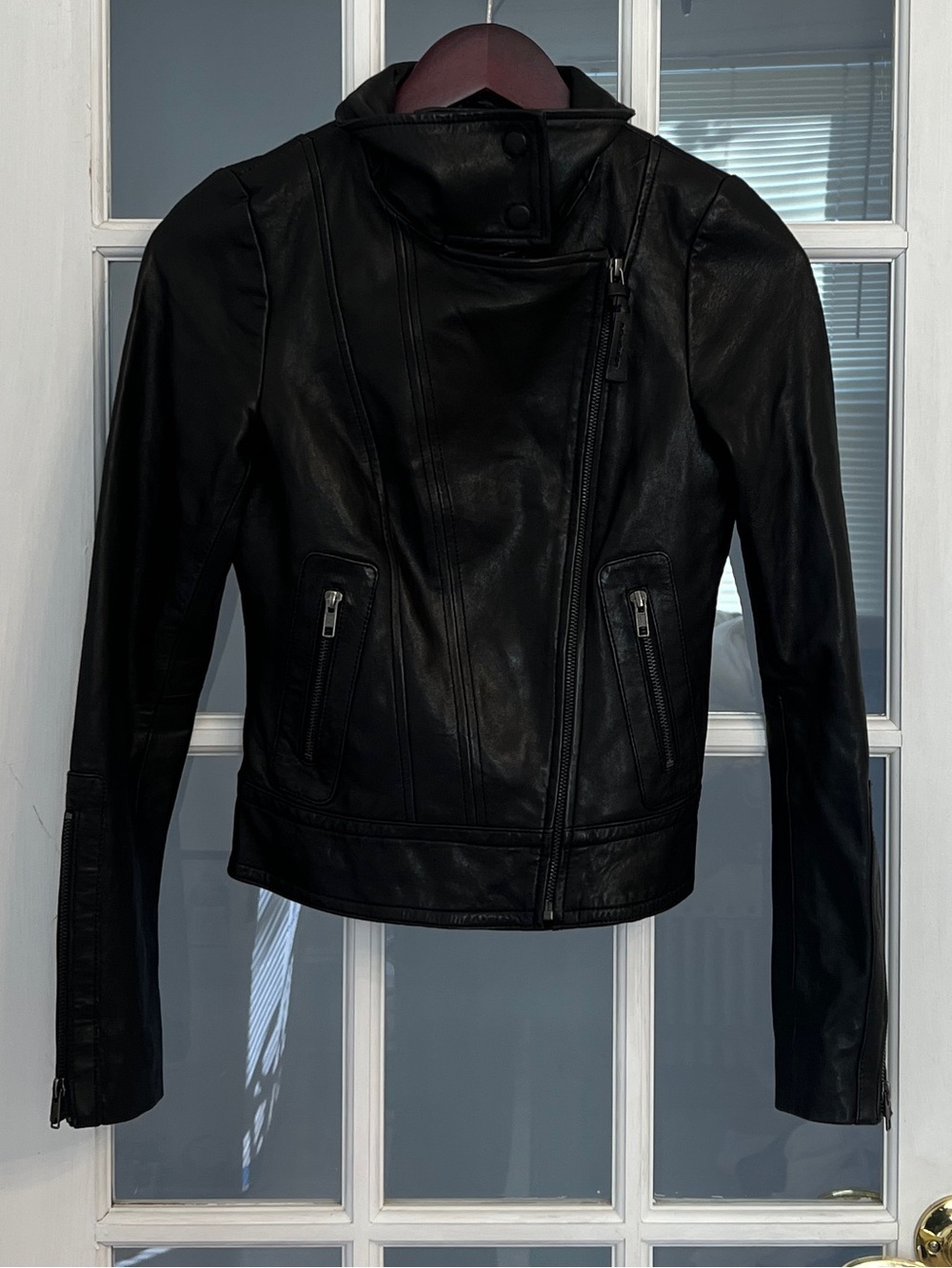MACKAGE x Aritzia Kenya Women’s Black Lambskin Leather Moto Jacket XXS